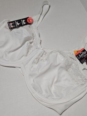 Lilyette White Lace Full Coverage Underwire Bra Size 44DD